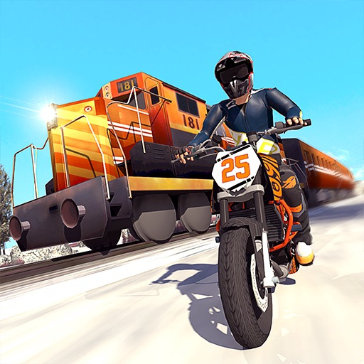 Tricky Bike Stunt vs Train Racing Game 