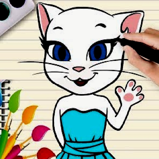 Talking Angela Coloring Book